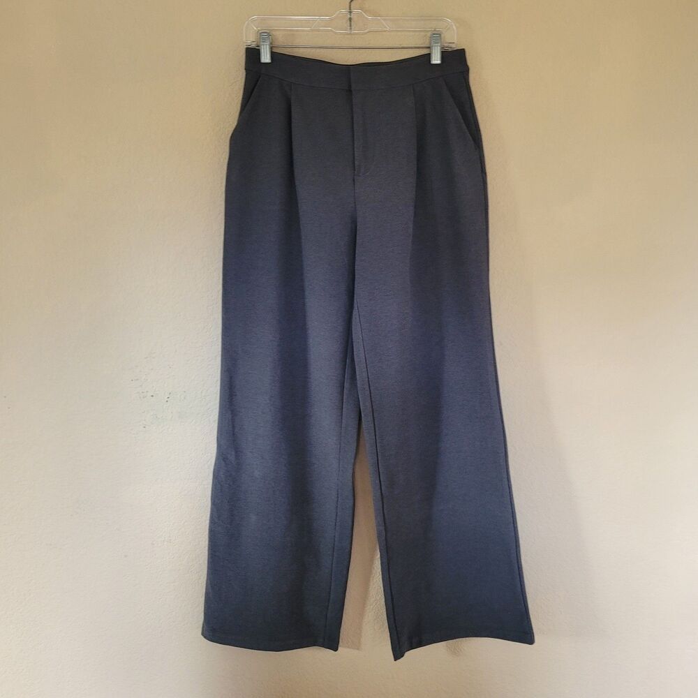 Vuori Elevation Trousers Pleated Wide Leg M Stretch Comfort Pants Gray Heather